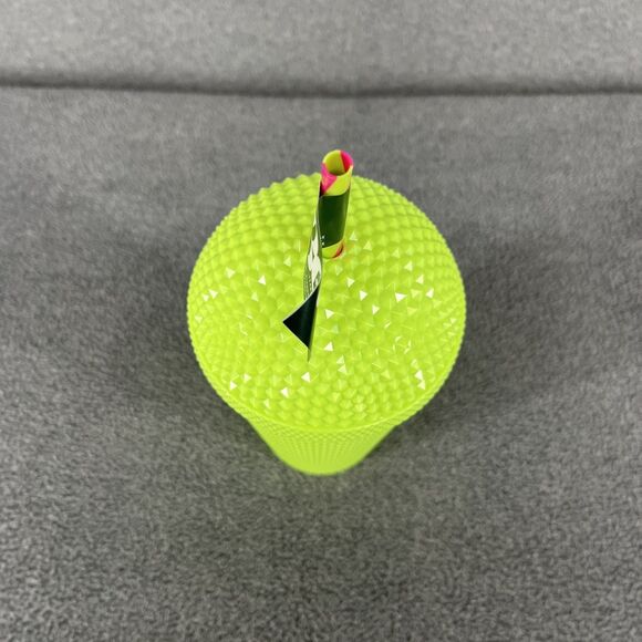 Starbucks Frappuccino Studded Dome Tumbler 16 oz Cup Summer 2025 Neon Lime - Picture 7 of 9